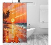 ZGDPBYF Golden Hour Rideau de douche en polyester imperméable avec 12 crochets de rideau - 240 x 180 cm (l x H)