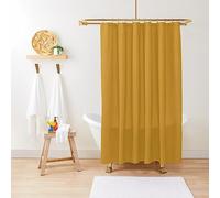 ZGDPBYF Rideau de douche solide jaune moutarde foncé pour salle de bain 200 x 180 cm