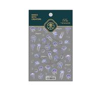 Zgehnao Autocollant à ongles, méduses uniques en forme de goutte, autocollants pour ongles, ornements attrayants, accessoires de bijoux pour femmes et filles