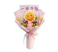 Zgehnao Bouquet de fleurs au crochet, bouquets de fleurs artificielles tricotées pour remise de diplôme, anniversaire, décoration de table de Noël