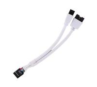 Zgehnao Câble répartiteur USB 2.0 9 broches vers 9 broches blindé USB Blanc