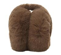 Zgehnao Cache-oreilles pliable en peluche pour femme - Chauffe-oreilles pour temps froid - Cache-oreilles en fourrure pour activités de plein air, marron, See dimensional drawing