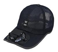 Zgehnao Chapeau de baseball, pare-soleil réglable avec ventilateur, chapeau de sport respirant pour enfants, bleu marine, 5-6
