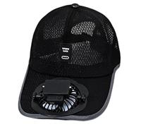 Zgehnao Chapeau de baseball, pare-soleil réglable avec ventilateur, chapeau de sport respirant pour enfants, Noir , 5-6