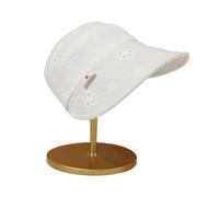 Zgehnao Chapeau de pêcheur pour bébé fille en coton respirant pour chambre d'enfant, Dentelle à cinq pétales, bonnet à visière, 5-8