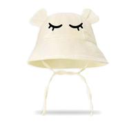 Zgehnao Chapeau pour enfant, chapeau de pêcheur pour bébé, ours timide, chapeau en coton pour chambre d'enfant, chapeau cloche beige