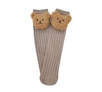Zgehnao Chaussettes montantes pour bébé - Motif ours de dessin animé - Chaussettes au-dessus du mollet - Chaussettes coréennes respirantes pour enfant