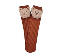Zgehnao Chaussettes montantes pour bébé - Motif ours de dessin animé - Chaussettes au-dessus du mollet - Chaussettes coréennes respirantes pour enfant