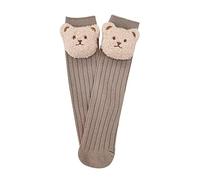 Zgehnao Chaussettes montantes pour bébé - Motif ours de dessin animé - Chaussettes au-dessus du mollet - Chaussettes coréennes respirantes pour enfant