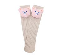 Zgehnao Chaussettes montantes pour bébé - Motif ours de dessin animé - Chaussettes au-dessus du mollet - Chaussettes coréennes respirantes pour enfant