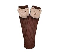 Zgehnao Chaussettes montantes pour bébé - Motif ours de dessin animé - Chaussettes au-dessus du mollet - Chaussettes coréennes respirantes pour enfant
