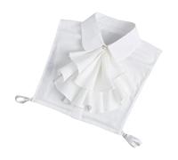 Zgehnao Chemise pour femme, col de chemise détachable tendance, accessoire à volants sur le devant, demi-chemisier à revers faux col court pour homme et femme, blanc, Reference Dimensions