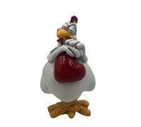 Zgehnao Figurine de jardin en résine faite à la main en forme de coq en forme de cœur pour décoration de jardin