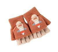 Zgehnao Gant tricoté doux pour enfants, gants d'hiver chauds, moufles convertibles avec rabat de pouce pour garçons et filles