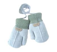 Zgehnao Gants d'hiver pour filles - Couleur unie - Chauds et épais - Gants tricotés avec doublure en peluche pour tout-petits