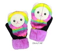 Zgehnao Gants en peluche pour enfants, gants en tricot avec motif animal 3D, gants tricotés avec doublure en polaire, gants unisexes en peluche pour tout-petits