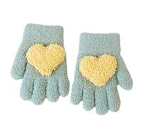 Zgehnao Gants tricotés pour enfants, gants d'hiver chauds et doux en forme de cœur - Moufles extensibles en tricot pour tout-petits garçons et filles
