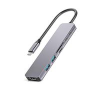 Zgehnao Hub USB C de type C pour ordinateur portable de bureau 2 ports USB 3.0 4 K ports USB, charge rapide, alliage d'aluminium