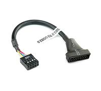 Zgehnao Lot de 1 câble adaptateur USB vers USB 2.0 pour carte mère 19 broches/20 broches femelle vers 9 broches mâle