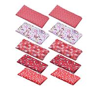 Zgehnao Lot de 10 mouchoirs carrés élégants à fleurs pour tous les âges - Bandanas - Serviette de toilette pour femme, Couleur : rouge., Length and width: about 36*36cm