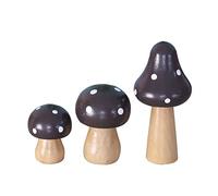 Zgehnao Lot de 3 figurines miniatures en bois pour pots de fleurs