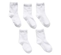Zgehnao Lot de 5 paires de chaussettes blanches en coton respirant pour enfant, unisexe, pour uniforme