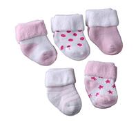 Zgehnao Lot de 5 paires de chaussettes chaudes en coton éponge pour bébé