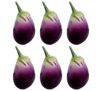 Zgehnao Lot de 6 fausses aubergines artificielles réalistes - Accessoire de photographie pour fêtes de cuisine