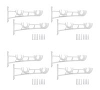 Zgehnao Lot de 8 supports de tringles à rideaux doubles en métal blanc avec vis pour salon et chambre à coucher