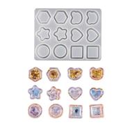 Zgehnao Moules en silicone, moule créatif en silicone robuste, motif étoile, cœur, rond, hexagonal, accessoire de mode pour loisirs créatifs, effet sable, facile à utiliser