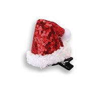 Zgehnao Pince à cheveux à paillettes avec bonnet de Père Noël