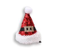 Zgehnao Pince à cheveux à paillettes avec bonnet de Père Noël