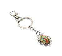 Zgehnao Porte-clés chrétien, motif dame Notre Dame de Guadalupe - Décoration pour baptême et première communion - Cadeau religieux, Conforme à l'image., Total length 12.6cm