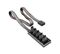 Zgehnao Ventilateur de châssis CPU d'ordinateur de bureau 4 broches Pwm Hub 1 à 5 4 broches contrôleur de température répartiteur de câble d'alimentation