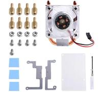 Zgehnao Ventilateur de refroidissement en métal à profil bas 7 couleurs RVB changeantes avec support pour 4B/3B/3B+