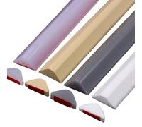 ZGFHNY Barrière d'eau Adhésive pour Douche, Barre De Seuil De Douche Barrage d'eau Silicone Facile à Installer Joint Porte Douche pour Cuisine Salle De Bain(Beige,2.5M/98inch)