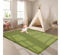 ZGHGEUO Tapis d'éveil et de Jeux Bebe Epais de 2 CM, Tapis de Jeu en Mousse à mémoire de Forme antidérapant, Velours Corail Tapis Zone Tapis de Jeu Ramper Tapis pour Chambre d'enfant 120 x 220 cm