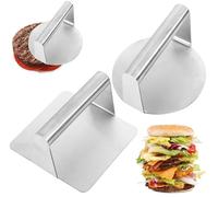Zghhc 2 Pièces Presse À Hamburger en Acier Inoxydable Smash Burger Presse Ronde Et Carrée Hamburger Smasher Bacon Presse À Viande pour La Cuisson Au Gril À Dessus Plat