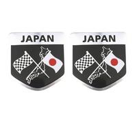 Zghhc Autocollant De Drapeau De Voiture en Aluminium 3D, 2 Pièces, Autocollant De Carrosserie De Drapeau Japonais, Autocollant De Décoration De, Accessoires De Style De Voiture