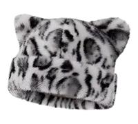Zghhc Bonnet À Oreilles De Chat pour Femmes Filles, Chapeau De Pêcheur, Bonnet Léopard Duveteux Automne-Hiver, Bonnet Hip-hop, Bonnet De Ski À Oreilles De Chat, Bonnet De Protection pour Les
