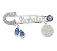 Zghhc Broche Musulmane Mashallah, Épingle De Sûreté Porte-Bonheur, Arabe, Turc, Islam, Coran, Marsala, Bijoux pour Vêtements, Artisanat d'art