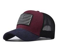 Zghhc Casquette De Baseball en Maille, Chapeaux Respirants À Rabat avec Drapeau Américain, Casquettes De Sport en Plein Air Unisexes, Chapeaux De Camionneur Réglables