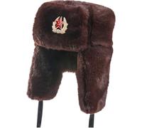 Zghhc Chapeau D'insigne Militaire Soviétique, Chapeaux De Bombardier, Chapeau De Trappeur Unisexe, Chapeau d'hiver en Plein Air avec Oreillettes, Chapeau De Chasse en Peluche pour Le Ski Ou Un Usage