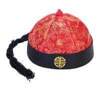 Zghhc Chapeau Oriental Chinois avec Queue De Cheval, Couvre-Chef Mandarin, Accessoires De Performance, Ancien Chapeau De L'empereur Royal Chinois, Jeu De Rôle, Chapeau De Cosplay Décoratif