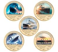 Zghhc Coffret De 5 Pièces Commémoratives du Titanic - Pièces Souvenirs De Tragédie du Titanic - Collection De Noël