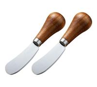 Zghhc Couteau À Beurre avec Manche en Bois, Épandeur De Fromage, Couteaux À Beurre avec Manches en Bois, Coupe-crème, Outils De Cuisine, Accessoires 2 Pièces/Ensemble