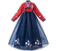 Zghhc Ensemble De Robe Hanbok Traditionnelle Coréenne pour Femme, Broderie Florale, Costume De Princesse Coréenne pour Cosplay