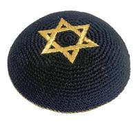 Zghhc Kippa Tricotée avec Broderie Étoile De David pour Hommes, Garçons Enfants, Kippas Tricotées Kippas Tricotées À Main