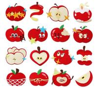 Zghhc Lot de 16 Écussons Brodés À Motif Pomme, À Coudre Ou À Repasser, pour Vêtements, Vestes Sacs À Dos.