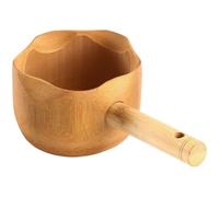 Zghhc Louche De Bain en Bois pour Sauna Bain, Ergonomique, Longue Poignée, Légère, pour Arroser Les Plantes Cuisine